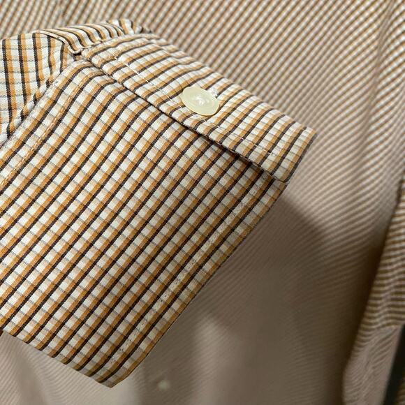 NYNE Orange and Brown Plaid Button Down Shirt Size XL - Picture 4 of 12